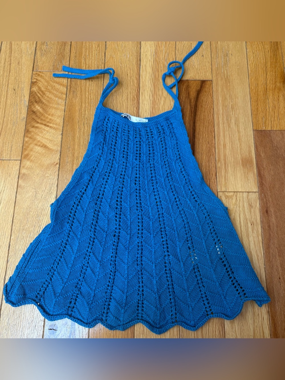 Zara Bright Blue Knit Halter Tank Top